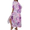 image:imageCHICGAL Kaftan Dresses for Women Oversized Long Batwing Sleeve Caftan V Neck Beach Cover Ups Summer Maxi Dress 2026Purple Abstract