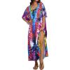 image:imageCHICGAL Kaftan Dresses for Women Oversized Long Batwing Sleeve Caftan V Neck Beach Cover Ups Summer Maxi Dress 2026Purple Aperture