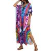 image:imageCHICGAL Kaftan Dresses for Women Oversized Long Batwing Sleeve Caftan V Neck Beach Cover Ups Summer Maxi Dress 2026Purple Aperture