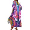 image:imageCHICGAL Kaftan Dresses for Women Oversized Long Batwing Sleeve Caftan V Neck Beach Cover Ups Summer Maxi Dress 2026Purple Aperture