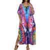 image:imageCHICGAL Kaftan Dresses for Women Oversized Long Batwing Sleeve Caftan V Neck Beach Cover Ups Summer Maxi Dress 2026Purple Aperture