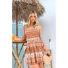 image:imageCHICGAL Summer Dresses for Women Beach Cover Ups Strapless Boho Floral Print SundressBoho Khaki Print