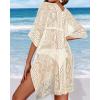 image:imageWomens Lace Bathing Suit Cover Up V Neck Beach Coverup Summer Swim Coverups Loose Bikini Beach Dress 2026Beige