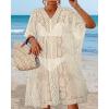 image:imageWomens Lace Bathing Suit Cover Up V Neck Beach Coverup Summer Swim Coverups Loose Bikini Beach Dress 2026Beige