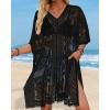 image:imageWomens Lace Bathing Suit Cover Up V Neck Beach Coverup Summer Swim Coverups Loose Bikini Beach Dress 2026Black