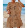 image:imageWomens Lace Bathing Suit Cover Up V Neck Beach Coverup Summer Swim Coverups Loose Bikini Beach Dress 2026Brown