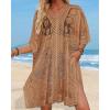 image:imageWomens Lace Bathing Suit Cover Up V Neck Beach Coverup Summer Swim Coverups Loose Bikini Beach Dress 2026Brown