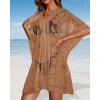 image:imageWomens Lace Bathing Suit Cover Up V Neck Beach Coverup Summer Swim Coverups Loose Bikini Beach Dress 2026Brown