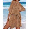 image:imageWomens Lace Bathing Suit Cover Up V Neck Beach Coverup Summer Swim Coverups Loose Bikini Beach Dress 2026Brown
