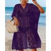 image:imageWomens Lace Bathing Suit Cover Up V Neck Beach Coverup Summer Swim Coverups Loose Bikini Beach Dress 2026Deep Purple
