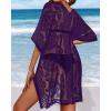 image:imageWomens Lace Bathing Suit Cover Up V Neck Beach Coverup Summer Swim Coverups Loose Bikini Beach Dress 2026Deep Purple