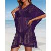 image:imageWomens Lace Bathing Suit Cover Up V Neck Beach Coverup Summer Swim Coverups Loose Bikini Beach Dress 2026Deep Purple