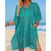 image:imageWomens Lace Bathing Suit Cover Up V Neck Beach Coverup Summer Swim Coverups Loose Bikini Beach Dress 2026Lake Blue