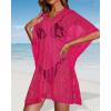 image:imageWomens Lace Bathing Suit Cover Up V Neck Beach Coverup Summer Swim Coverups Loose Bikini Beach Dress 2026Pink
