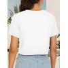 image:imageWomens Summer Crop Tops Short Sleeve Round Neck TShirts Loose Fit Casual Blouse 2026Awhite