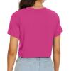 image:imageWomens Summer Crop Tops Short Sleeve Round Neck TShirts Loose Fit Casual Blouse 2026B Hot Pink