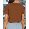image:imageWomens Summer Crop Tops Short Sleeve Round Neck TShirts Loose Fit Casual Blouse 2026C Brown Butterfly