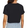 image:imageWomens Summer Crop Tops Short Sleeve Round Neck TShirts Loose Fit Casual Blouse 2026D Black Butterfly Flowers