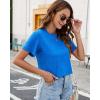 image:imageWomens Summer Crop Tops Short Sleeve Round Neck TShirts Loose Fit Casual Blouse 2026D Light Blue
