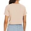 image:imageWomens Summer Crop Tops Short Sleeve Round Neck TShirts Loose Fit Casual Blouse 2026Gradient Coconut Tree