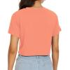image:imageWomens Summer Crop Tops Short Sleeve Round Neck TShirts Loose Fit Casual Blouse 2026H Orange Red Flower