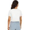 image:imageWomens Summer Crop Tops Short Sleeve Round Neck TShirts Loose Fit Casual Blouse 2026I White Blue Flag