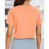 image:imageWomens Summer Crop Tops Short Sleeve Round Neck TShirts Loose Fit Casual Blouse 2026Orange Sunflower