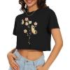 image:imageWomens Summer Crop Tops Short Sleeve Round Neck TShirts Loose Fit Casual Blouse 2026Pink Butterfly Flower