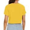 image:imageWomens Summer Crop Tops Short Sleeve Round Neck TShirts Loose Fit Casual Blouse 2026Yellow Sun Mountains