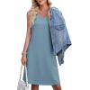 image:imageWEACZZY Womens Summer Dress V Neck Sleeveless Sundress Casual Loose with Split Elegant Vacation Beach Dresses 2026Denim Blue