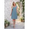 image:imageWEACZZY Womens Summer Dress V Neck Sleeveless Sundress Casual Loose with Split Elegant Vacation Beach Dresses 2026Denim Blue