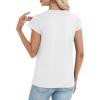 image:imageCHICGAL Cap Sleeve Tops for Women Casual Short Sleeve Shirts Summer Basic Tees Trendy Going Out OutfitsA White
