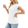 image:imageCHICGAL Cap Sleeve Tops for Women Casual Short Sleeve Shirts Summer Basic Tees Trendy Going Out OutfitsA White