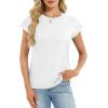 image:imageCHICGAL Cap Sleeve Tops for Women Casual Short Sleeve Shirts Summer Basic Tees Trendy Going Out OutfitsA White