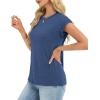image:imageCHICGAL Cap Sleeve Tops for Women Casual Short Sleeve Shirts Summer Basic Tees Trendy Going Out OutfitsBlue