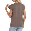 image:imageCHICGAL Cap Sleeve Tops for Women Casual Short Sleeve Shirts Summer Basic Tees Trendy Going Out OutfitsCoffee