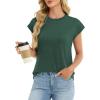 image:imageCHICGAL Cap Sleeve Tops for Women Casual Short Sleeve Shirts Summer Basic Tees Trendy Going Out OutfitsGreen