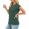 image:imageCHICGAL Cap Sleeve Tops for Women Casual Short Sleeve Shirts Summer Basic Tees Trendy Going Out OutfitsGreen