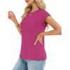 image:imageCHICGAL Cap Sleeve Tops for Women Casual Short Sleeve Shirts Summer Basic Tees Trendy Going Out OutfitsPink
