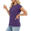 image:imageCHICGAL Cap Sleeve Tops for Women Casual Short Sleeve Shirts Summer Basic Tees Trendy Going Out OutfitsPurple