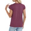 image:imageCHICGAL Cap Sleeve Tops for Women Casual Short Sleeve Shirts Summer Basic Tees Trendy Going Out OutfitsWine Red