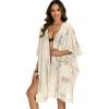 image:imageWomens Lace Bathing Suit Cover Up Open Front Swimsuit Coverup Summer Swimwear Loose Bikini Beach Kimono 2026Beige