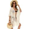 image:imageWomens Lace Bathing Suit Cover Up Open Front Swimsuit Coverup Summer Swimwear Loose Bikini Beach Kimono 2026Beige