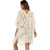 image:imageWomens Lace Bathing Suit Cover Up Open Front Swimsuit Coverup Summer Swimwear Loose Bikini Beach Kimono 2026Beige