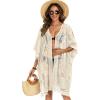 image:imageWomens Lace Bathing Suit Cover Up Open Front Swimsuit Coverup Summer Swimwear Loose Bikini Beach Kimono 2026Beige