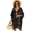 image:imageWomens Lace Bathing Suit Cover Up Open Front Swimsuit Coverup Summer Swimwear Loose Bikini Beach Kimono 2026Black