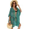 image:imageWomens Lace Bathing Suit Cover Up Open Front Swimsuit Coverup Summer Swimwear Loose Bikini Beach Kimono 2026Green