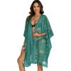 image:imageWomens Lace Bathing Suit Cover Up Open Front Swimsuit Coverup Summer Swimwear Loose Bikini Beach Kimono 2026Green