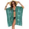 image:imageWomens Lace Bathing Suit Cover Up Open Front Swimsuit Coverup Summer Swimwear Loose Bikini Beach Kimono 2026Green