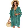 image:imageWomens Lace Bathing Suit Cover Up Open Front Swimsuit Coverup Summer Swimwear Loose Bikini Beach Kimono 2026Green